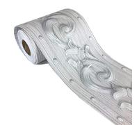 Elegant Grey Floral Molding Wallpaper Border Peel Stick Home Ceiling Decorative Border for Bathroom Living Room Kitchen 10cm by 5meters