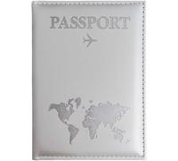 Elegant Grey PU Leather Passport Holder Travel Wallet - Perfect for Families, Holds Passports, Tickets, Cards, Boarding Passes - Personalised UK British Passport Cover for - Stylish and Durable