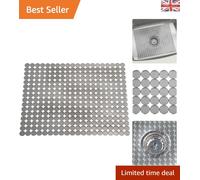 Elegant Grey Sink Protector Mat - Non-Slip Dish Draining Solution, 30.5 x 39.4cm