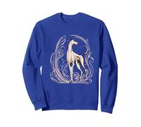Elegant Greyhound in Art Nouveau Patterns Sweatshirt, Adult Unisex, Royal Blue, X-Large