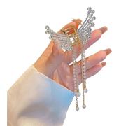 Elegant Hair Clip With Pearl Butterfly Shape Shinning Hair Clip For Women Supple Hair Jaw Clip For Supple Hair