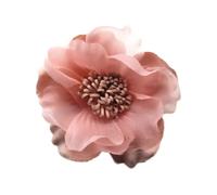 Elegant Handcrafted Silk Camellia Flower Brooch for Women - 9cm Floral Organza Fabric Pin, Romantic Wedding Party Lapel Accessory for Dress Scarf Hat Jewellery Gift (Pink)