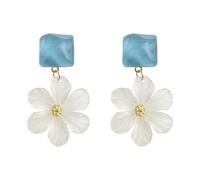 Elegant Handmade Flower Dangle Earrings for Women Fresh Original Design Oversized Floral Jewelry Chic Summer Accessory Fashion Ear Studs with Professional White Gift Box