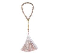 Elegant Handwoven Glass Tasbih With Bright Tassels Versatile Accessory For Prayer And Fashion Statements Spiritual Rosary
