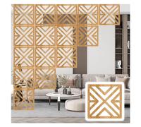 Elegant Hanging Room Divider Panel - 29cm x 29cm - Waterproof Wood-Plastic Screen for DIY Room Partition(Natural a,23Pcs)