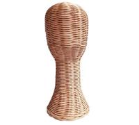 Elegant Hat And Wigs Holder Rattan Crafted Mannequin Head Headwear Showcase Rack For Fashion Enthusiasts