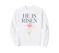Elegant He Is Risen Lily Easter Christian Jesus Sweatshirt