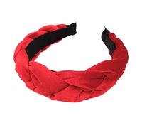 Elegant headband for hair accessories, braided, soft, wide, ideal for versatile styling options, perfect as a fashionable accessory for everyone (red, one size)
