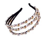 Elegant Headbands Imitation Pearls Hairband 3 Rows Bridal Accessory Design Hairpiece For Various Hairstyles Triple Row Rhinestones Headbands
