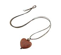 Elegant Heart-Shaped Pendant Necklace Craft Made of Sturdy Wood for Nature Loving Fashion Enthusiasts Daily Use Casual Wear Natural Wooden Jewellery, one size, As described, As described