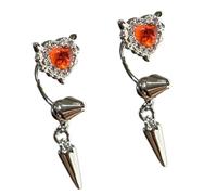 Elegant Heart Wing Ear Bone Nails With Rhinestones Stone Cartilage Studs Earrings For Women Fashion Jewelry Accessories