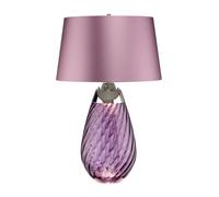 Elegant Heather Shade Table Lamp With Plum Tinted Glass And Led Bulb