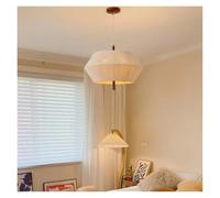 Elegant Hemp Rope LED Chaner with Japanese Weaving Fabric, Create a Retro Look in Your Home Living or Dining Room