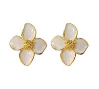 Elegant Hibiscus Designs Studs Earrings For Women Romance Korean Styles Vintage Charm Fashion Jewelry Accessory Dropped Glaze Studs