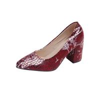 Elegant High Heels with Tapered Shape, Classic Block Heel for Festive Occasions, Stylish Evening Wear, red, 8 UK