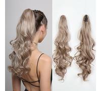 Elegant High Ponytail Wig Woman Simulation Hair Grip Style Age Reduction No Fall Feel Natural Curly Puffable False Ponytail