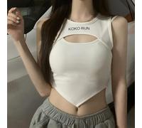Elegant Hollow Design Camisole Ideal for Daily Wear and Vacation Getaways (Average size White)