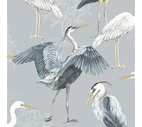 Elegant Homes Heron Birds The Design Library Wallpaper Blue Grey White Natural
