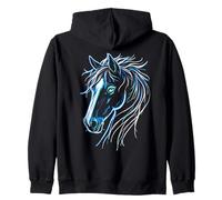 Elegant Horse Silhouette Cute Art for Equestrian Lovers Zip Hoodie