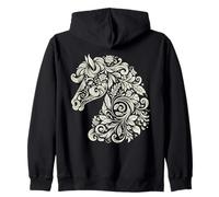 Elegant Horse Silhouette Cute Art for Equestrian Lovers Zip Hoodie