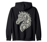 Elegant Horse Silhouette Cute Art for Equestrian Lovers Zip Hoodie