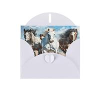 Elegant Horses Running Art Print Greeting Cards With Envelopes,Thank You,Birthdays,Christmas,Valentine