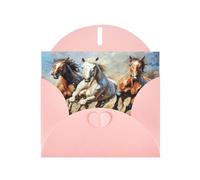 Elegant Horses Running Art Print Greeting Cards With Envelopes,Thank You,Birthdays,Christmas,Valentine