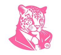 Elegant Hunter Ocelot Logo in Elegance in Peacock Logo Fine Carving Decals 54.6x56.9cm Do not Damage The Wall Surface Pink