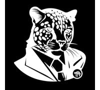 Elegant Hunter Ocelot Logo in Elegance in Peacock Logo Wall Decals 54.6x56.9cm Store Decoration White