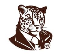 Elegant Hunter Ocelot Logo in Elegance in Peacock Logo Wall Decals 67.2x70.1cm Window Decals Coffee