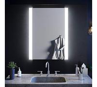ELEGANT Illuminated Bathroom Mirror with Light and Demister Pad, 60x80cm | 6400K Cool White Light, Touch Sensor, IP44 Waterproof, Backlit LED Bathroom Mirror, Rectangular Wall Mounted Vanity Mirror