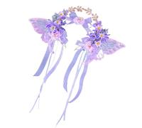 Elegant Imitatiion Florals Headpiece With Flowing Ribbons For Women’s Traditional Costumes And Celebrations Daily Use