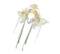 Elegant Imitatiion Florals Headpiece With Flowing Ribbons For Women’s Traditional Costumes And Celebrations Daily Use