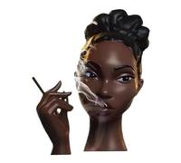 Elegant Incense Burner, Head Incense Burner Black Woman, Resin Zen Head Scents Scented Holder, Cool Stuff for Your Room, Home office Decor, Yoga Spa Meditation(B-20cm)