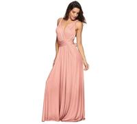 Elegant Infinity Dress for Women Bridesmaids Wedding Guest Dresses Convertible Maxi Dress Multi-Way Wears Long Dresses (Pink)