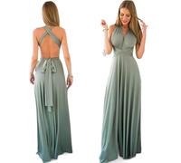 Elegant Infinity Dress for Women Bridesmaids Wedding Guest Dresses Convertible Maxi Dress Multi-Way Wears Long Dresses (Grayish Green)