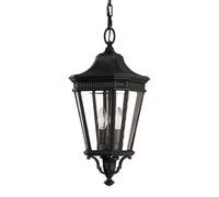 Elegant Ip23 Black Led 2 Bulb Chain Lantern For Outdoor Spaces