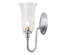 Elegant Ip44 Tall Flute Glass Wall Light With Polished Chrome Finish And Led Bulb