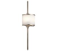 Elegant Ip44 Twin Wall Light With White Glass Shade And Pewter Finish - Led G9 3.5W