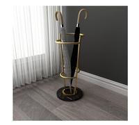 Elegant Iron Umbrella Stand with Marble Base, Stylish Hook Design for Home, Office & Hotel - Functional Gold & Black Entryway Umbrella Rack