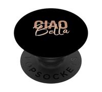 Elegant Italian Ciao Bella Minimalist Beige Script Design PopSockets Adhesive PopGrip