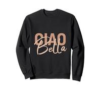 Elegant Italian Ciao Bella Minimalist Beige Script Design Sweatshirt