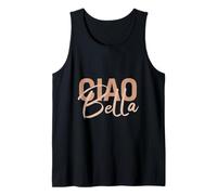 Elegant Italian Ciao Bella Minimalist Beige Script Design Tank Top