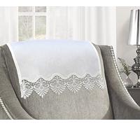 Elegant Jacquard Sofa Covers Soft Fabric Lace Trim Furniture Covers Macramé Jacquard Chair Back Covers, Sofa Back Covers for Living Room, Recliner & Chairs 4 Pack (Bella Lace Head Rest Covers x 4)