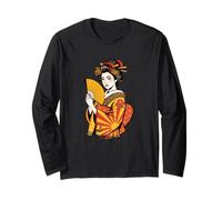 Elegant Japanese Geisha Kimono Traditional Asian Art Tattoo Long Sleeve T-Shirt