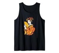 Elegant Japanese Geisha Kimono Traditional Asian Art Tattoo Tank Top