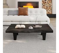 Elegant Japanese Low Coffee Table RectangularFloor Table for Sitting Ideal for Tea Room & Bedroom Bay Window Black 80x45cm/31.5x18in