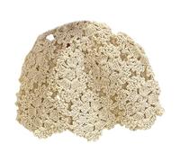 Elegant Japanese Styles Crochet Brimless Hat Breathable Hollowout Flower Pattern Skul for Women Everyday Wear Skull Beige