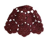 Elegant Japanese Styles Crochet Brimless Hat Breathable Hollowout Flower Pattern Skul for Women Everyday Wear Skull