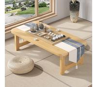 Elegant JapaneseFolding Table - Bamboo Tea Table for Meditation Dining & Spiritual Practices - Versatile Floor Seating & Altar Table for Home Décor